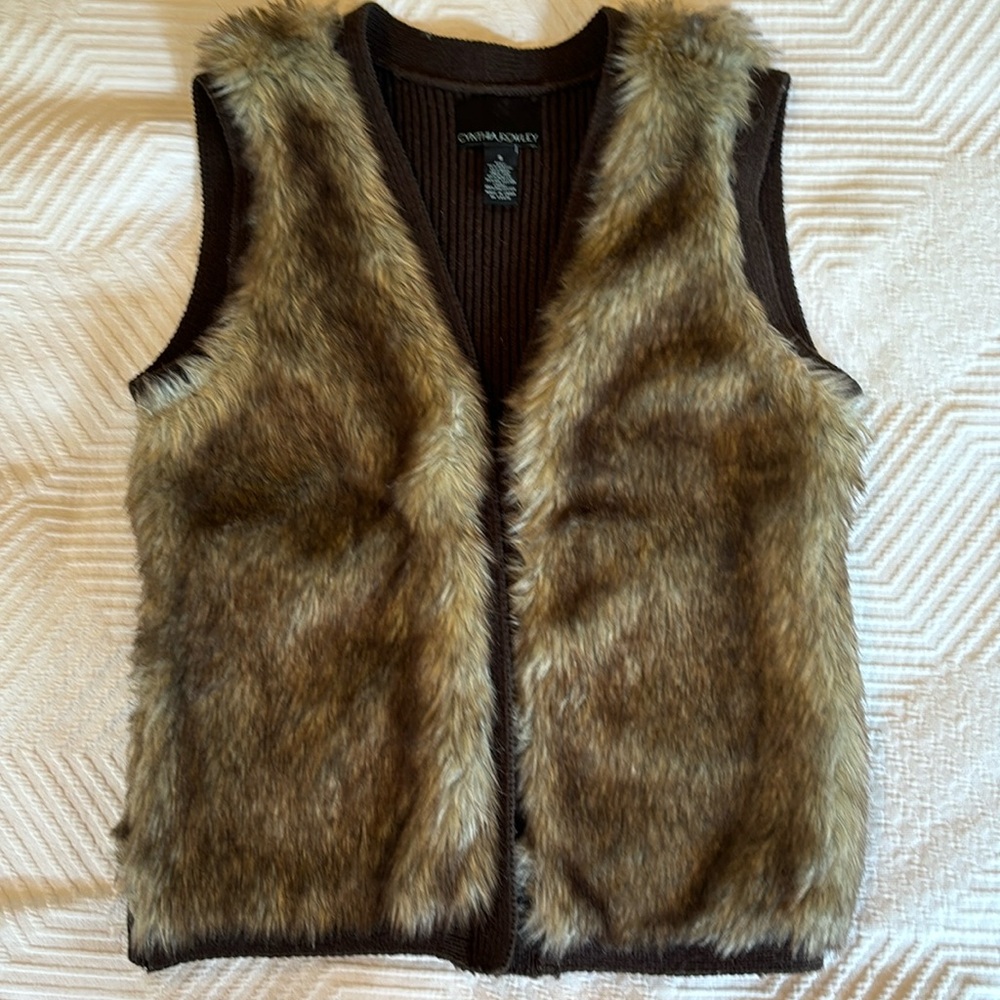 Cynthia Rowley Faux Fur Sweater Vest